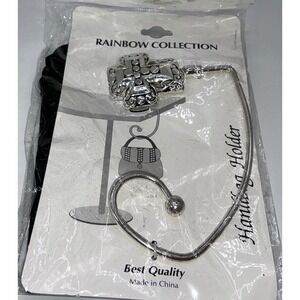 Silver Cross Purse Hook Handbag Holder w/ Storage Bag – New Sealed‎